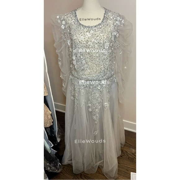 Mac Duggal Embellished Gathered Long Sleeve A-Line Gown, $798, 20444, Size 16 - Picture 2 of 4